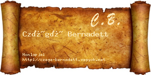 Czégé Bernadett névjegykártya